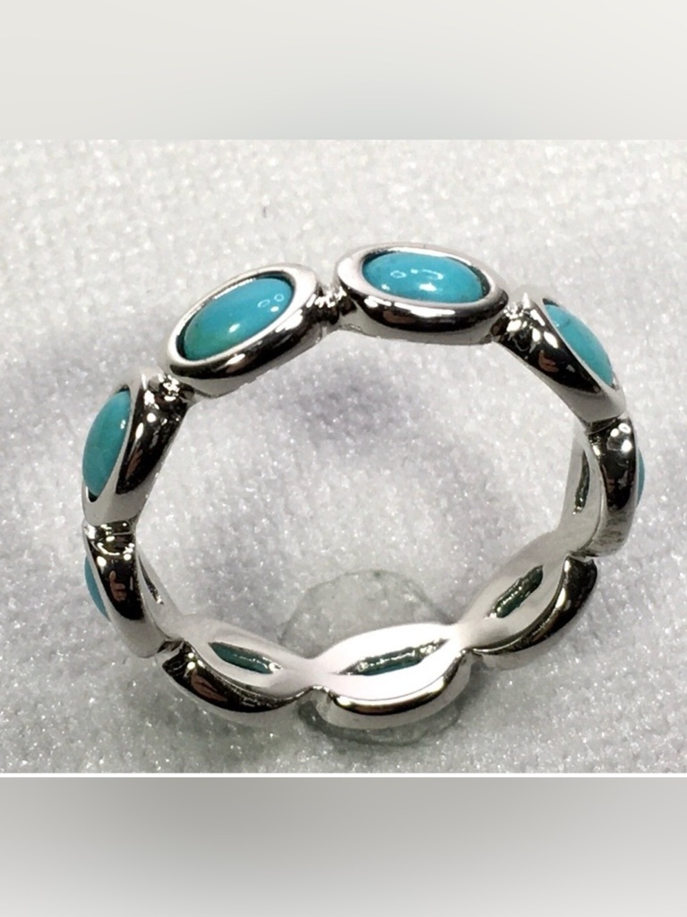 Milor Ring with Turquoise Stones  stamped “Bronze Milor Italy”- Size 8